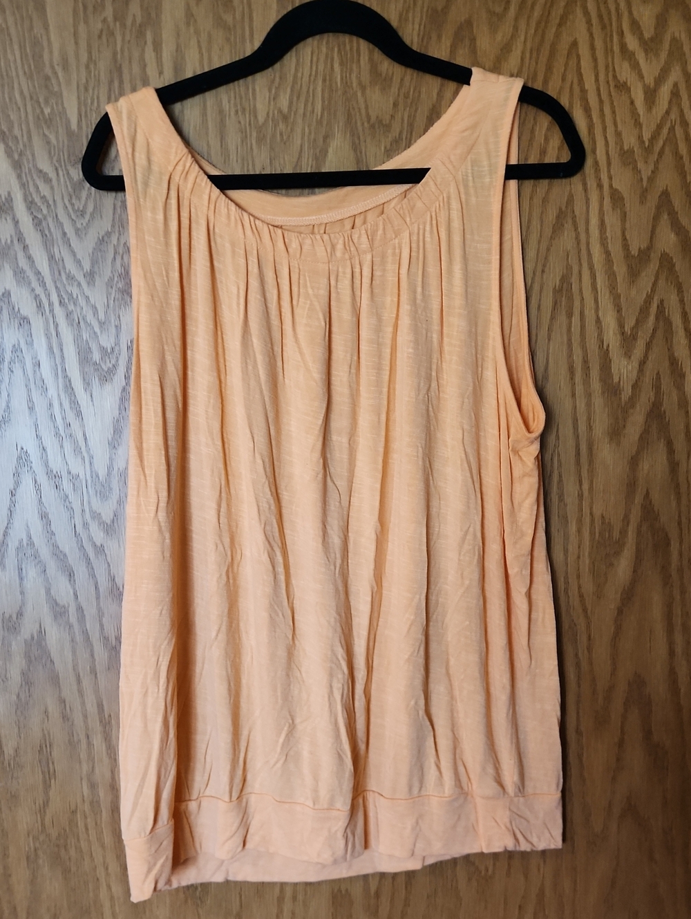 Sleeveless Peach Gathered Neck Tank Top,  Loft Size Xl